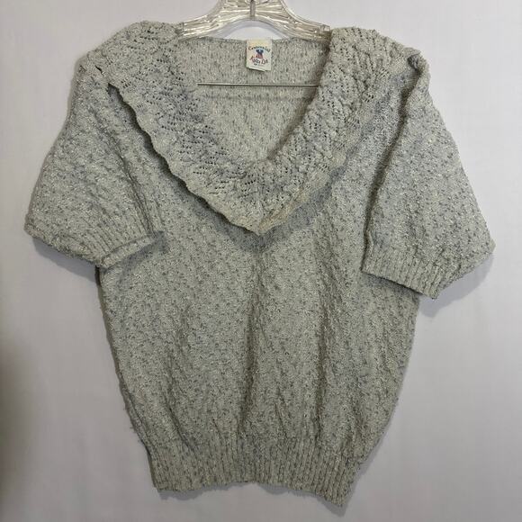 American Vintage Centennial Knits Ltd textured sweater large collar size medium - Picture 8 of 16